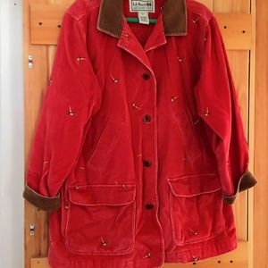 LL Bean Barn Coat/Pheasants/Rust color